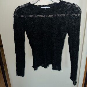 Black lace longsleeve top